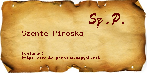 Szente Piroska névjegykártya