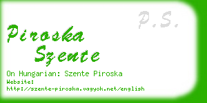 piroska szente business card